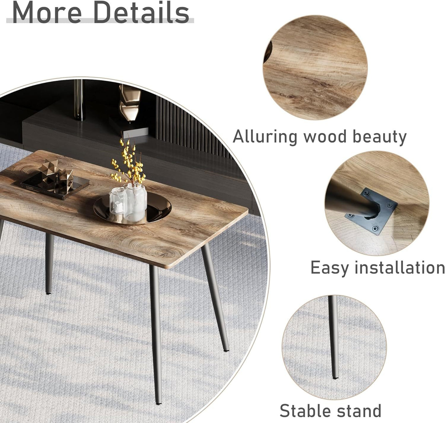 Sleek Wood & Metal Dining Table