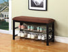 Cozy Espresso Shoe Bench with Soft Seat