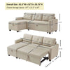 Beige Convertible Storage Sofa Sectional