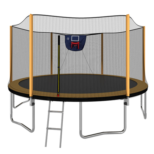 Jump & Dunk Trampoline with Safety Enclosure and Inflator