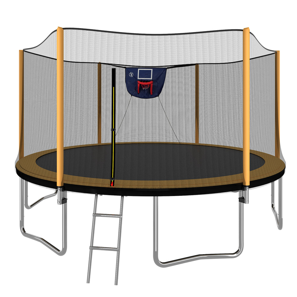 Jump & Dunk Trampoline with Safety Enclosure and Inflator