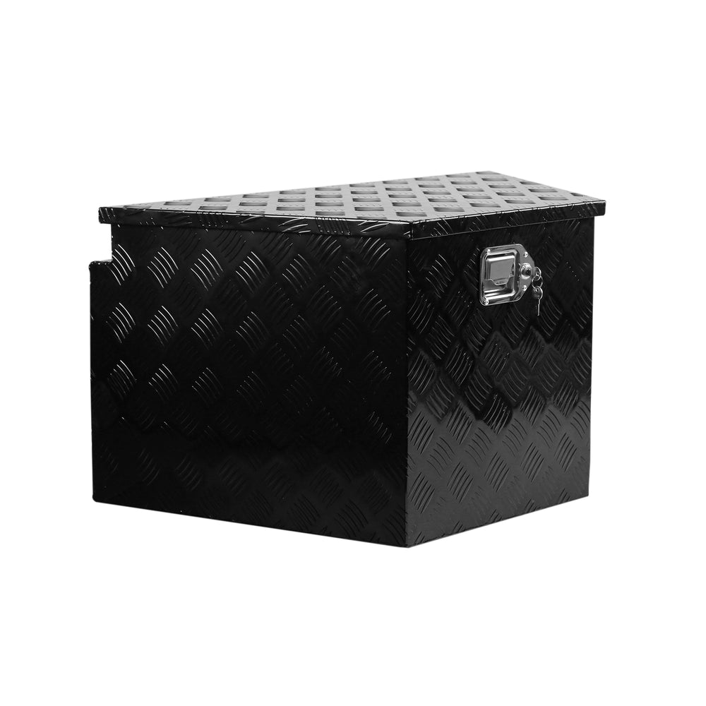 Heavy-Duty Diamond Plate Trailer Tongue Box - Weather-Resistant Tool Storage