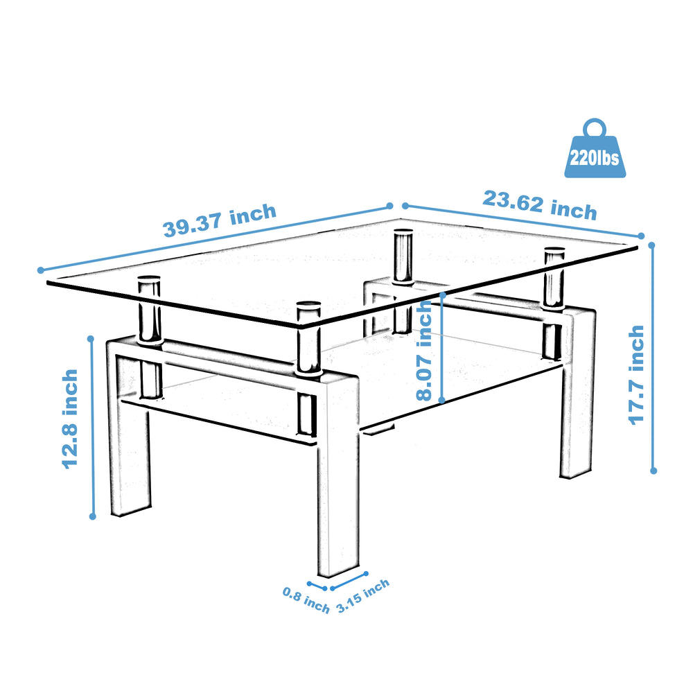 Sleek Black Glass Coffee Table