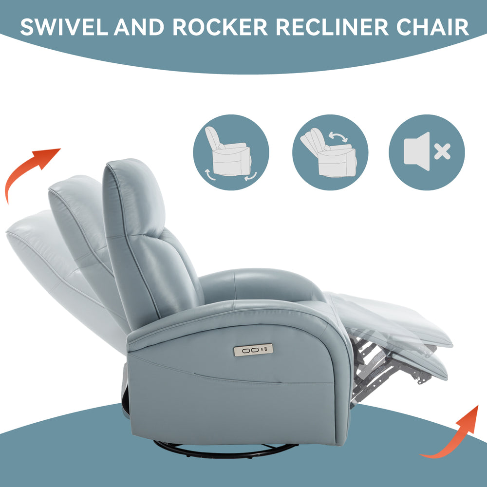 Ultimate Comfort Swivel Recliner with USB Charging