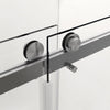 Sleek Frameless Double Sliding Shower Door in Brushed Nickel