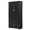 Sleek Black Bathroom Storage Cabinet with Adjustable Shelves