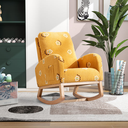 Cozy Mustard Rocker: Modern Mid-Century Accent Chair