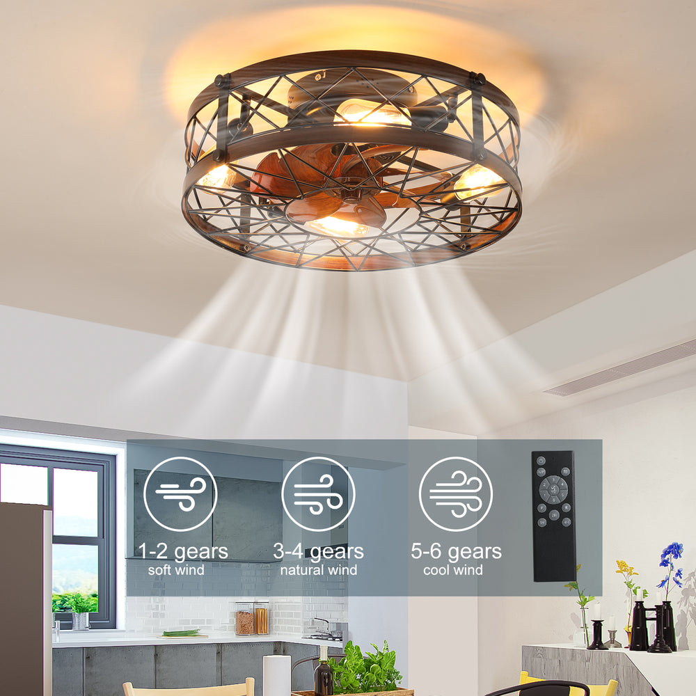 Chic Caged Ceiling Fan & Light Combo