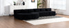 Chic Black Modular Sofa with Loungers and Plush Pillows