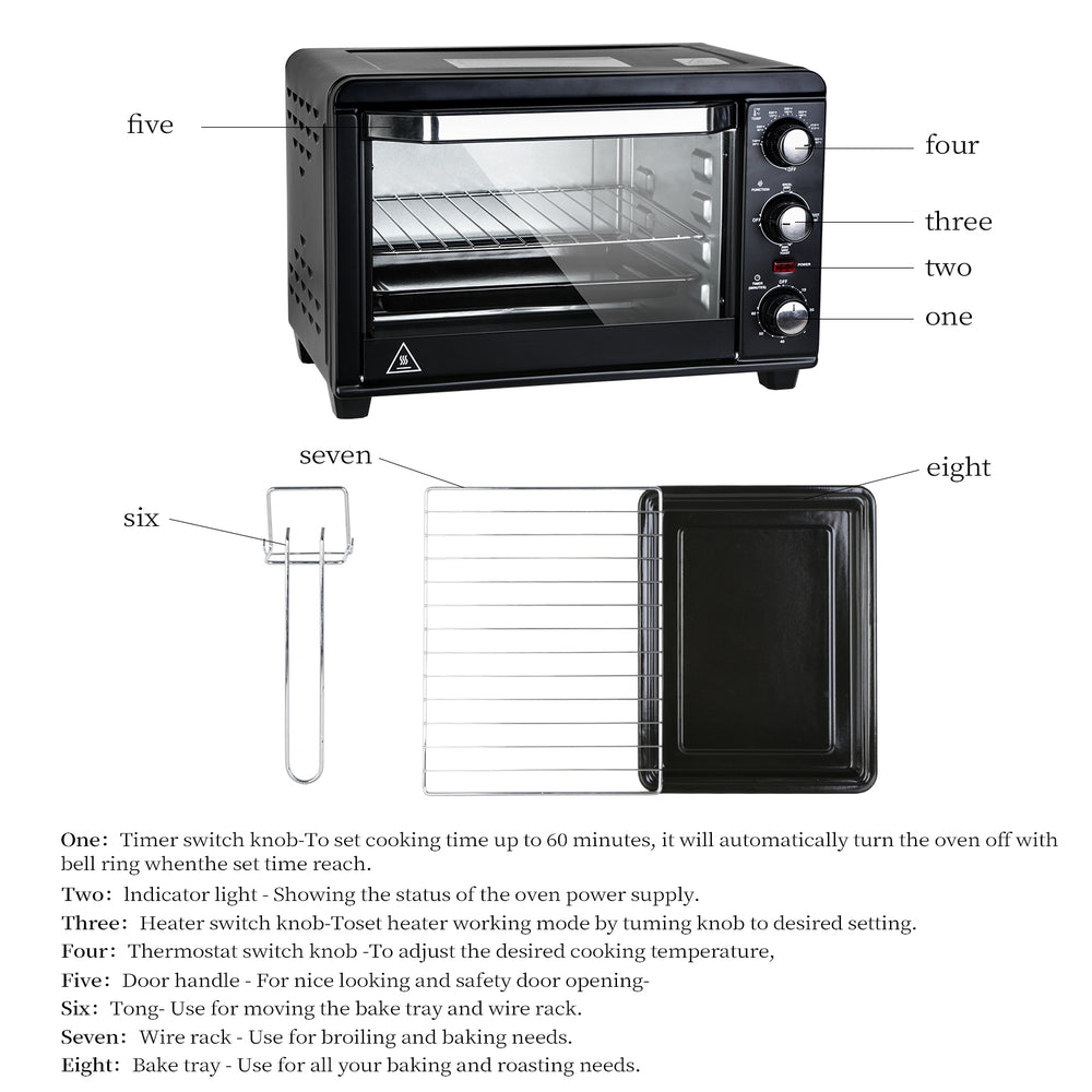 Deluxe Compact Toaster Oven - Efficient and Versatile Baking, Broiling, and Toasting