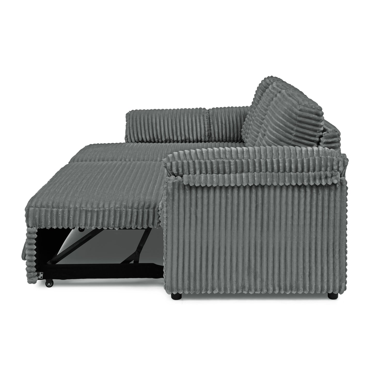 Cozy Convertible Corduroy Sectional Sofa with Storage and Recline