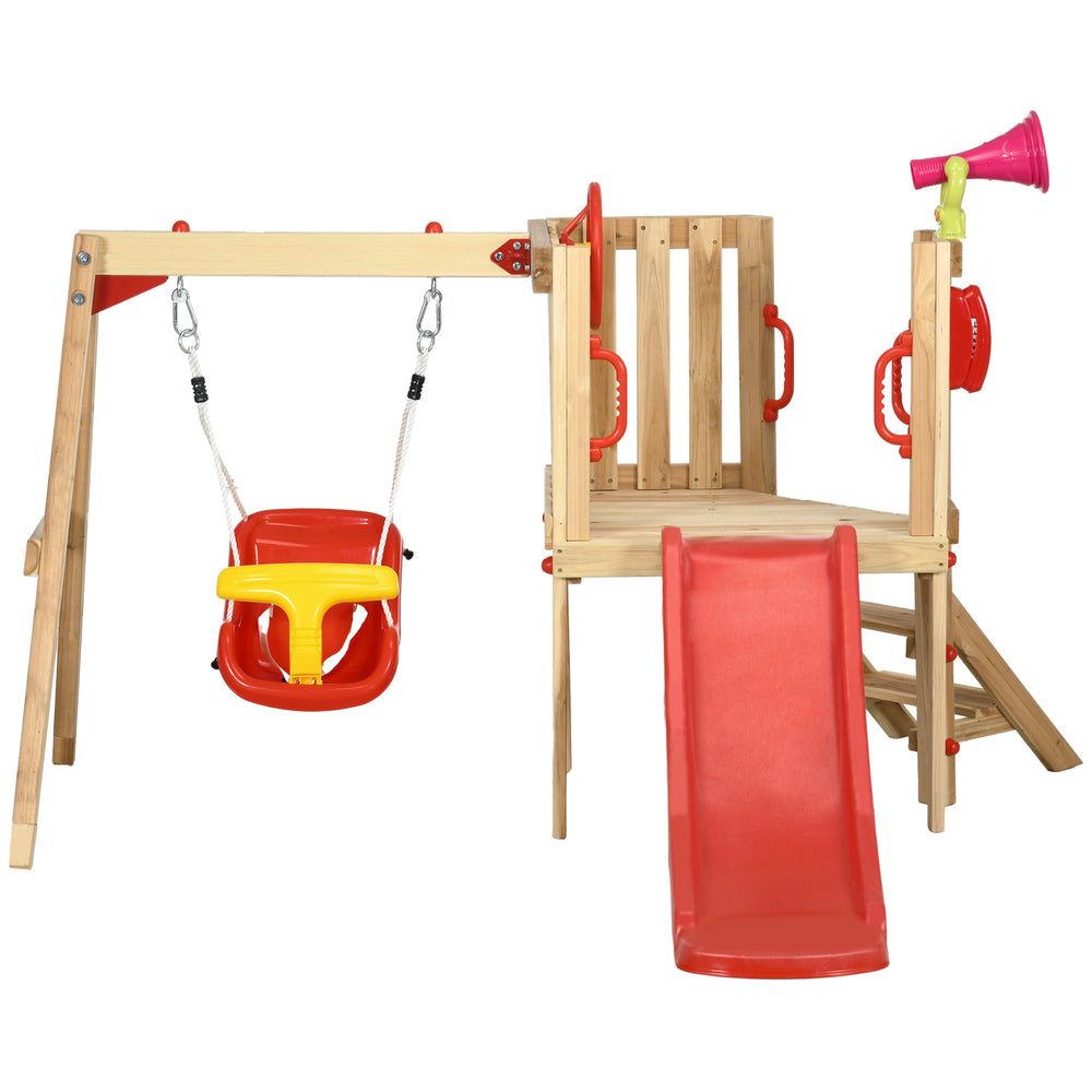 Adventure Zone: All-in-One Wooden Swing Set for Kids