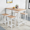 Chic Oak Bar Table Set with Stools