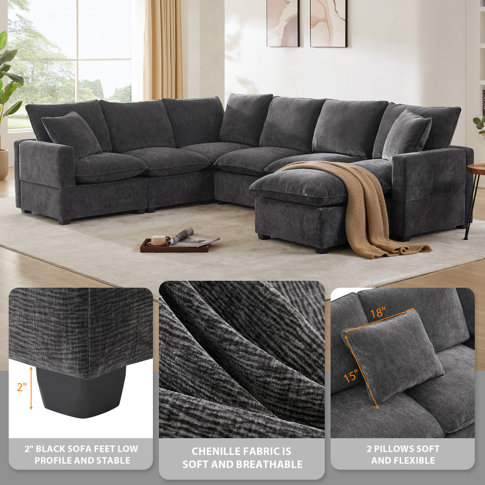 Chic Modular U-Shaped Sofa Set