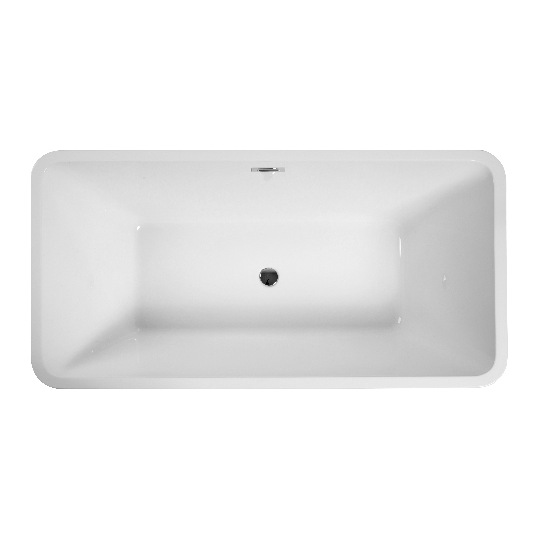 Modern Bliss Freestanding Acrylic Soaking Tub in Glossy White