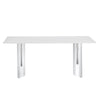 Chic White Marble Dining Table