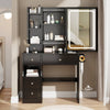 Chic Space-Saver Vanity Set with LED Mirror & Power Hub