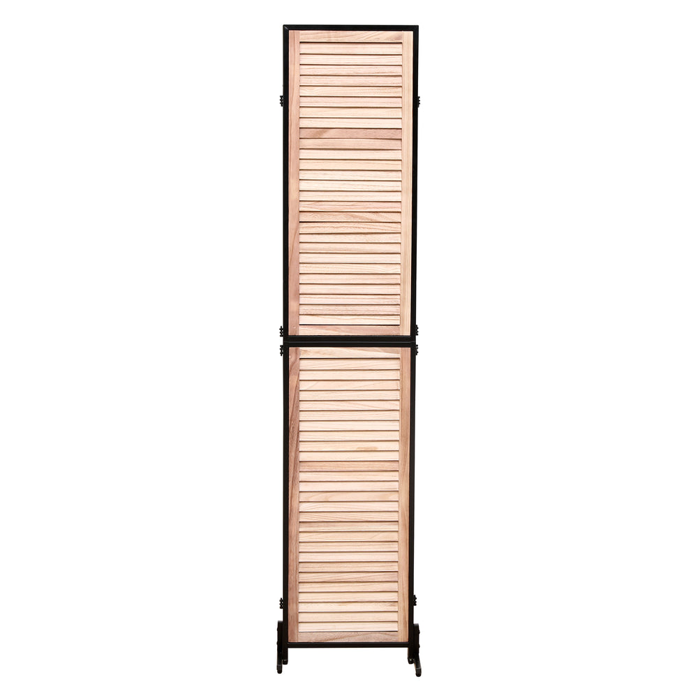 Natural Wooden Folding Room Divider - Stylish Privacy Screen