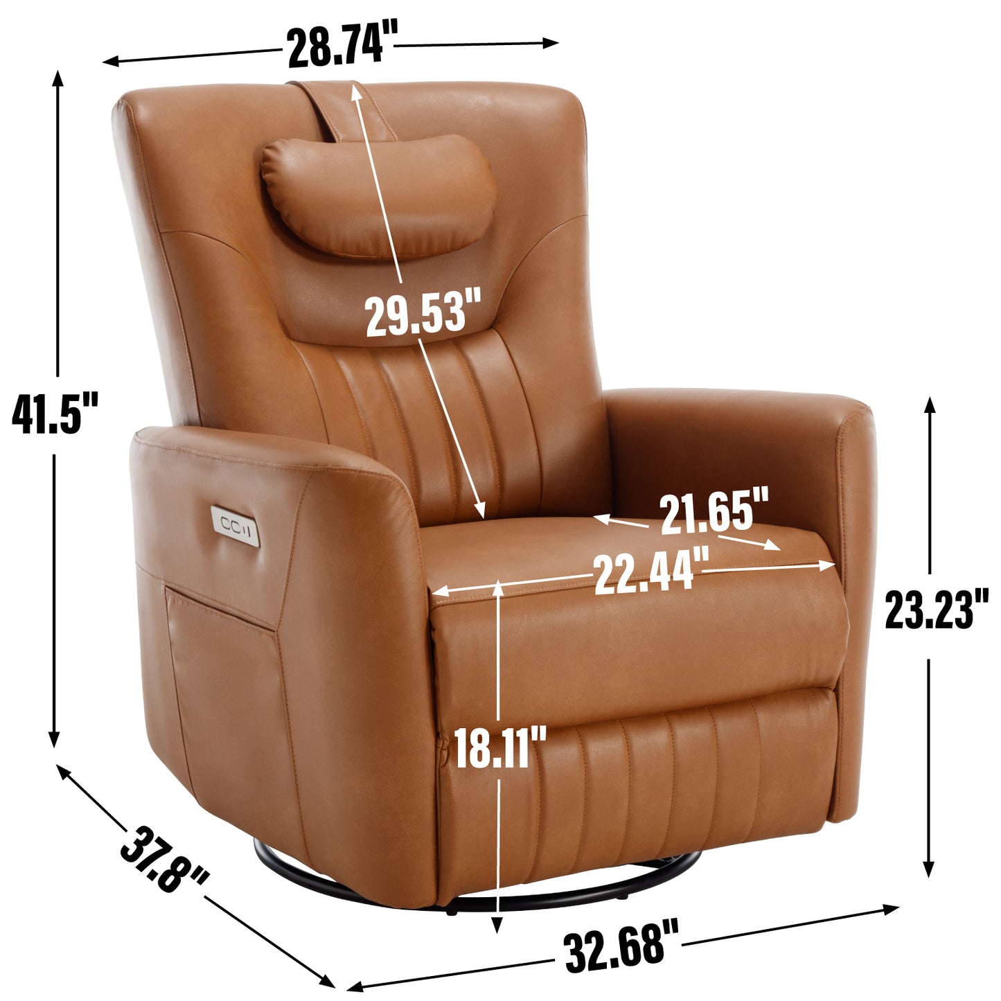 Cozy Comfort Power Recliner with Lumbar Support and USB Charging