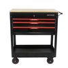 Rolling Tool Cart with Wooden Top and Storage Drawers