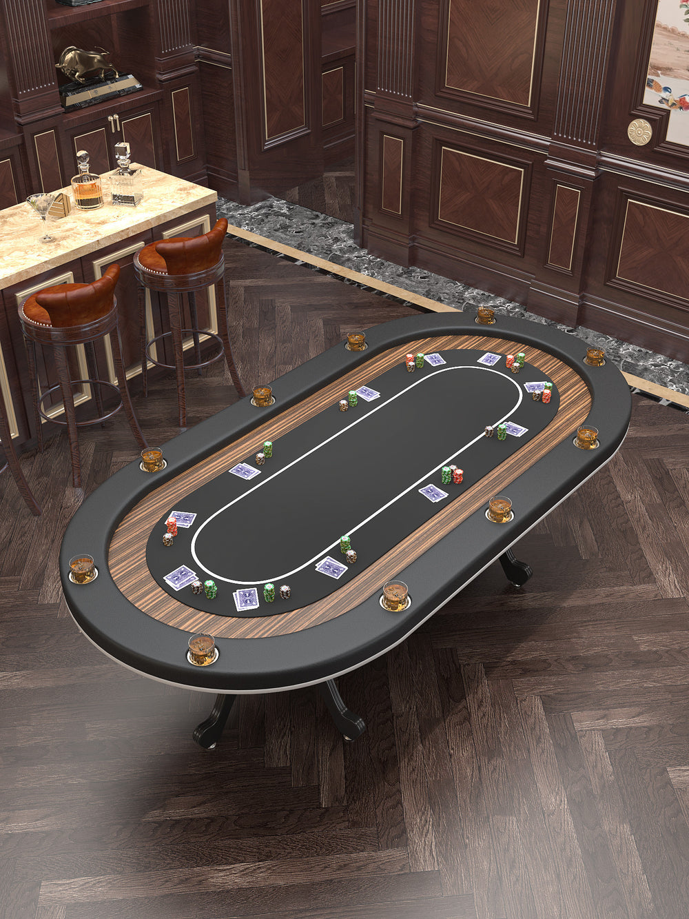 Chic Oval Aura Waterproof Poker Table