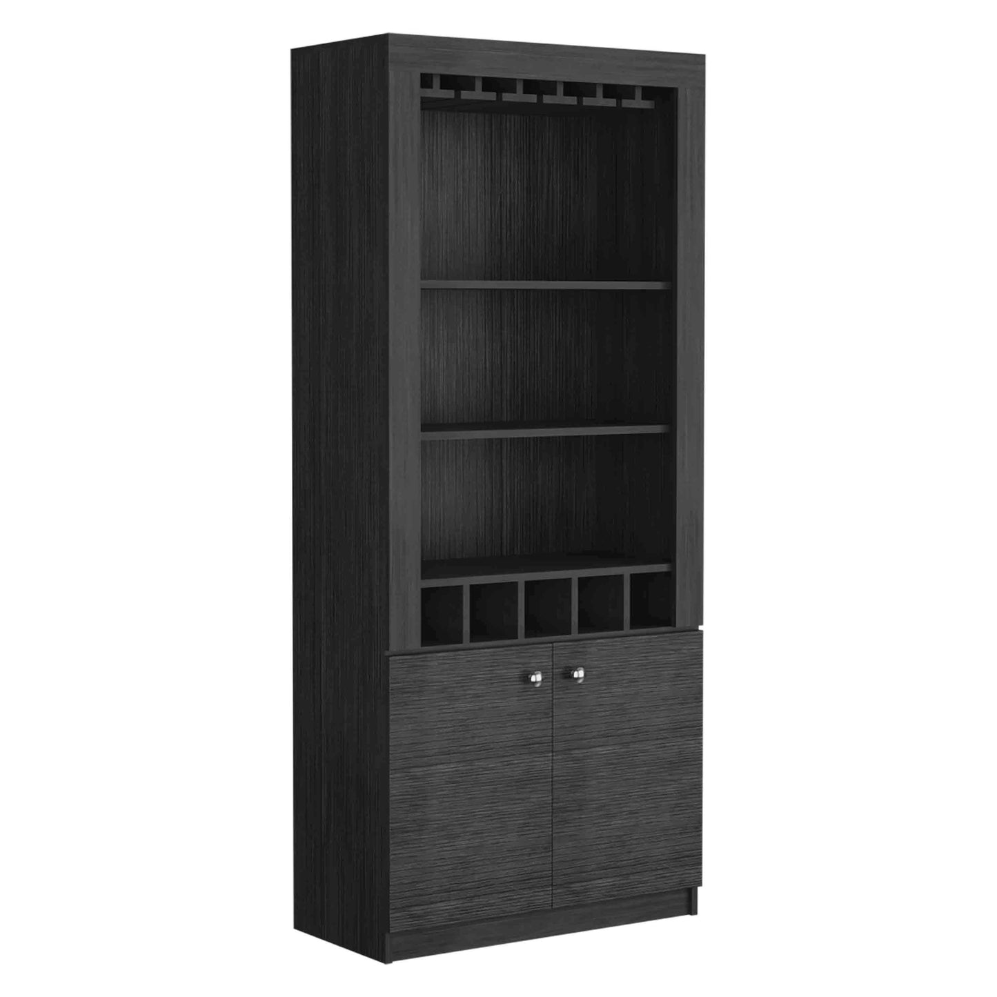 Smokey Oak Wine Bar Cabinet