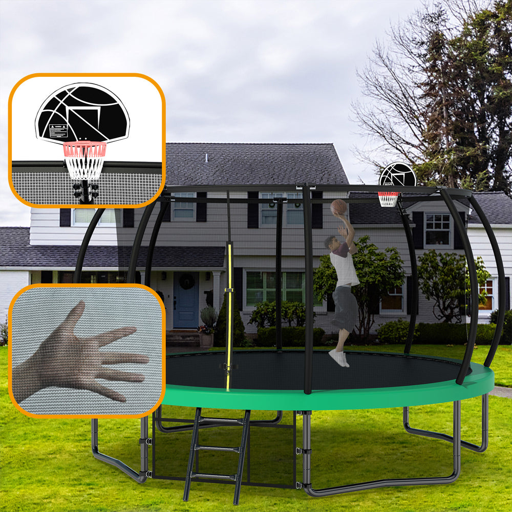 Jump & Play Trampoline with Safety Net & Ladder