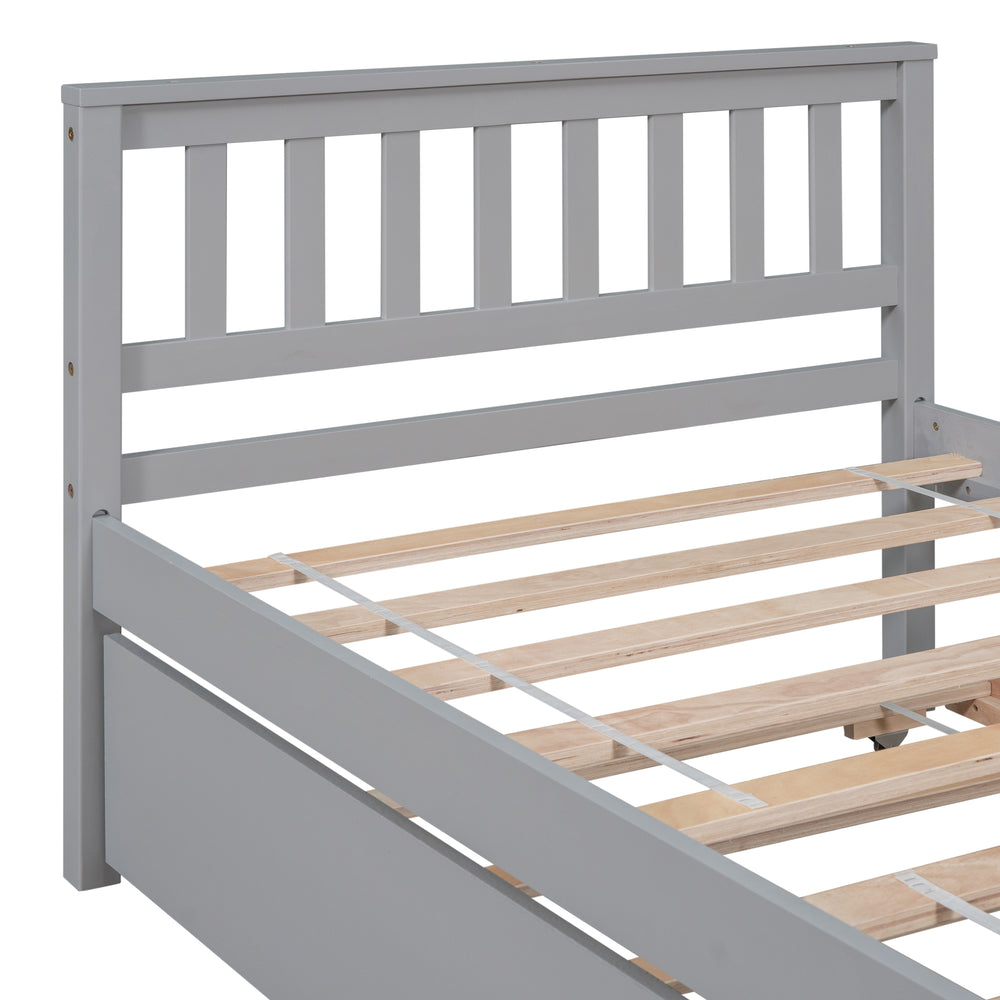 Cozy Grey Twin Bed with Trundle