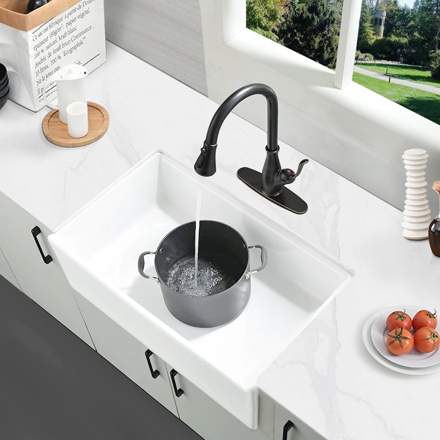 Farmhouse Workstation Kitchen Sink with Accessories