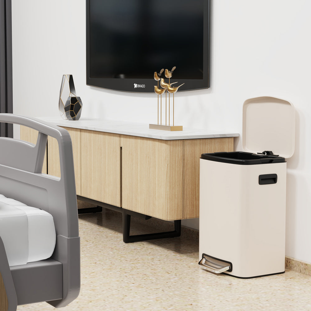 Sleek Soft-Close Kitchen Trash Can with Foot Pedal and Bags