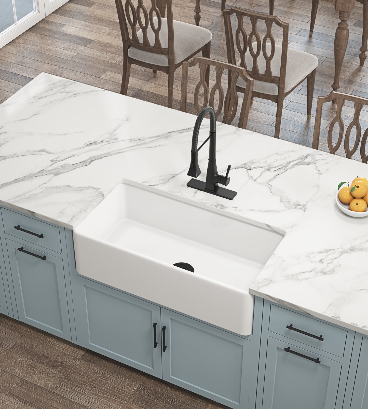 Charming Deep White Farmhouse Sink