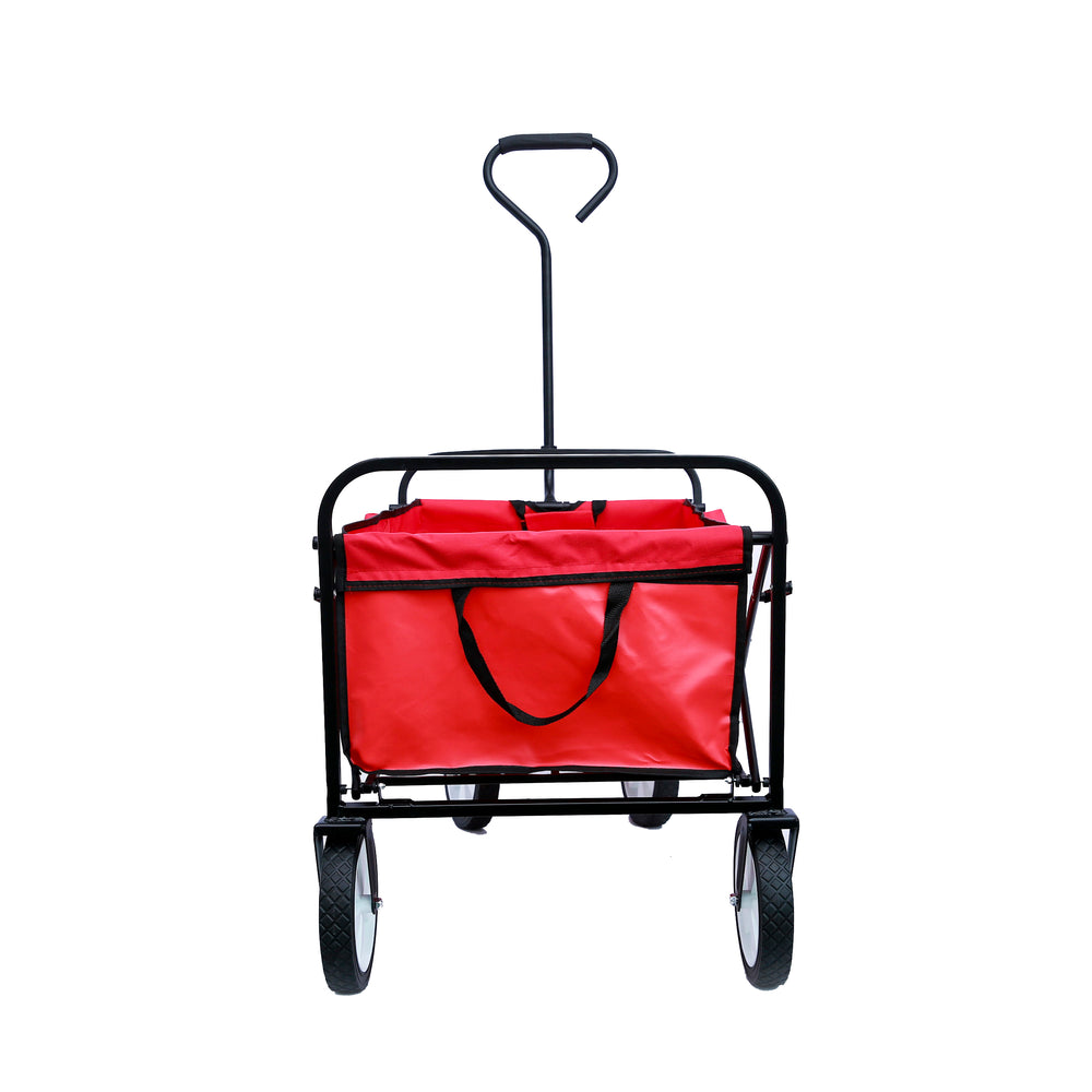 Bright Red Folding Wagon for Gardens & Beaches