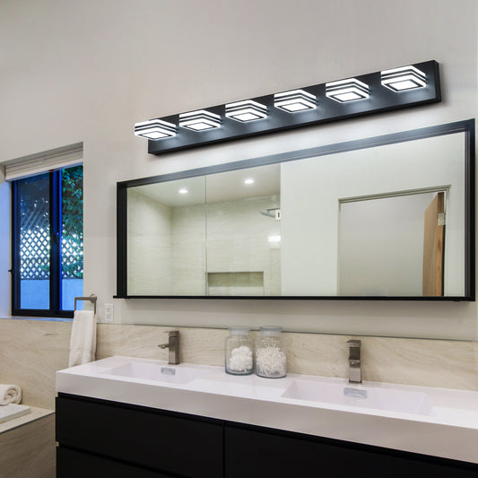 Sleek Black LED Vanity Light Fixture