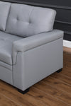 Cozy Escape Gray Vegan Leather Reversible Sofa with Storage Chaise