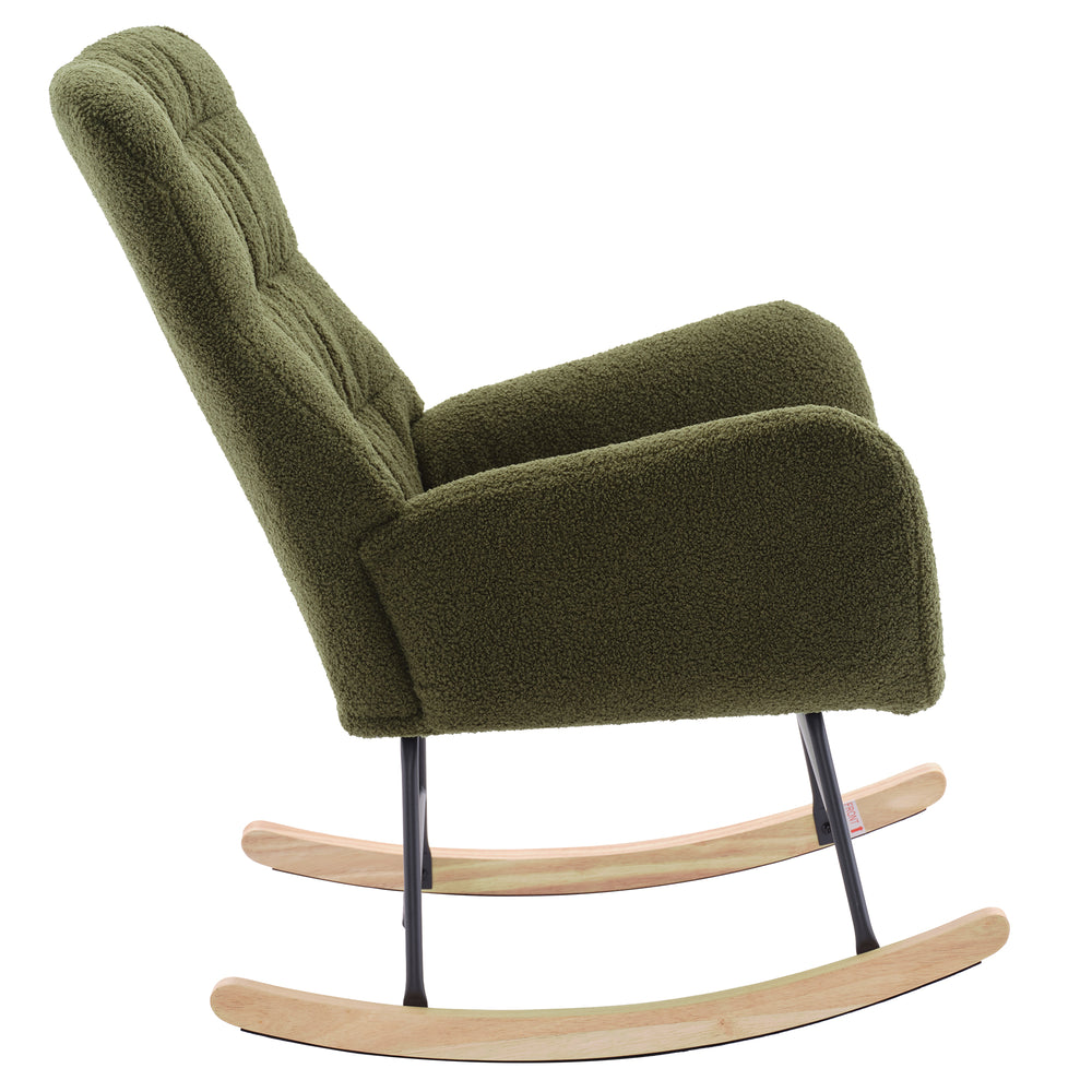 Cozy Teddy Rocking Chair in Dark Green