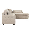 Cozy L-Shaped Sofa with Storage, Cup Holders, and USB Ports - Beige