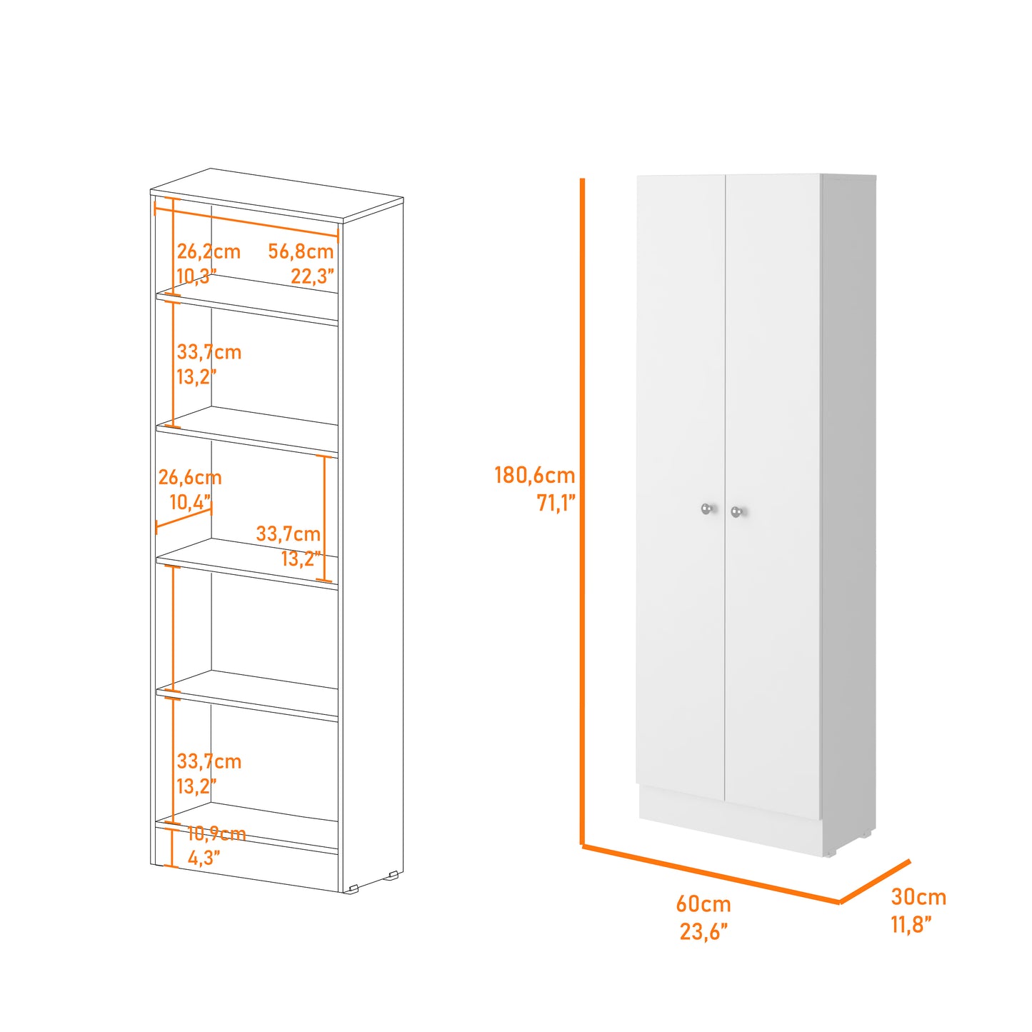 White Double Door Storage Cabinet