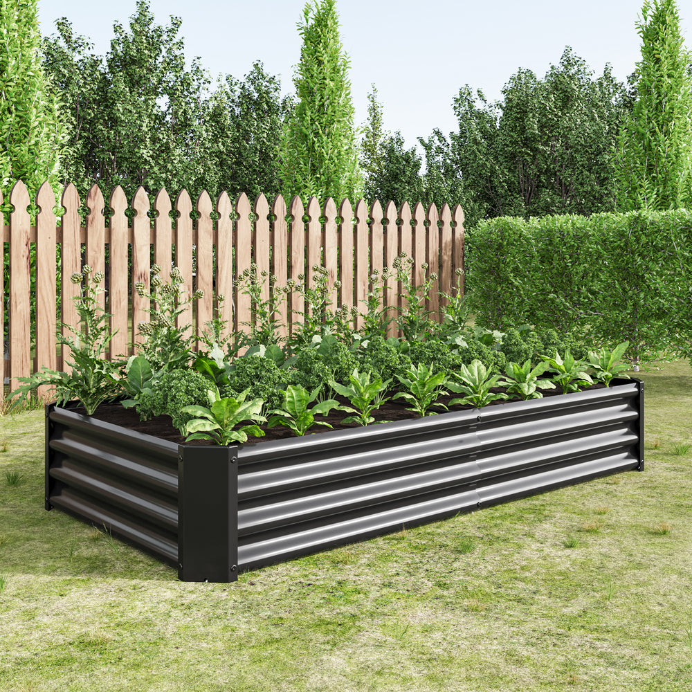 Sleek Black Garden Bed for Beautiful Blooms