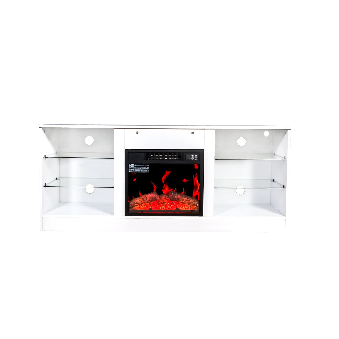 Cozy Fireplace TV Stand – Modern Entertainment Hub with Electric Heater and Storage