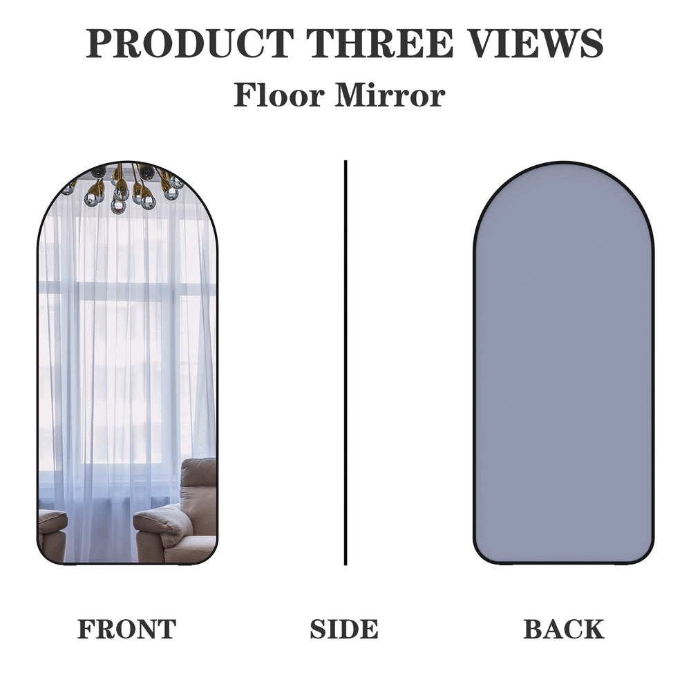 Elegant Black Full-Length Mirror - Stylish Oversized Design for Any Room