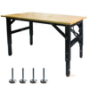 Versatile Wooden-Top Worktable with Built-In Socket