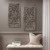 Rustic Carved Wood Wall Art Duo