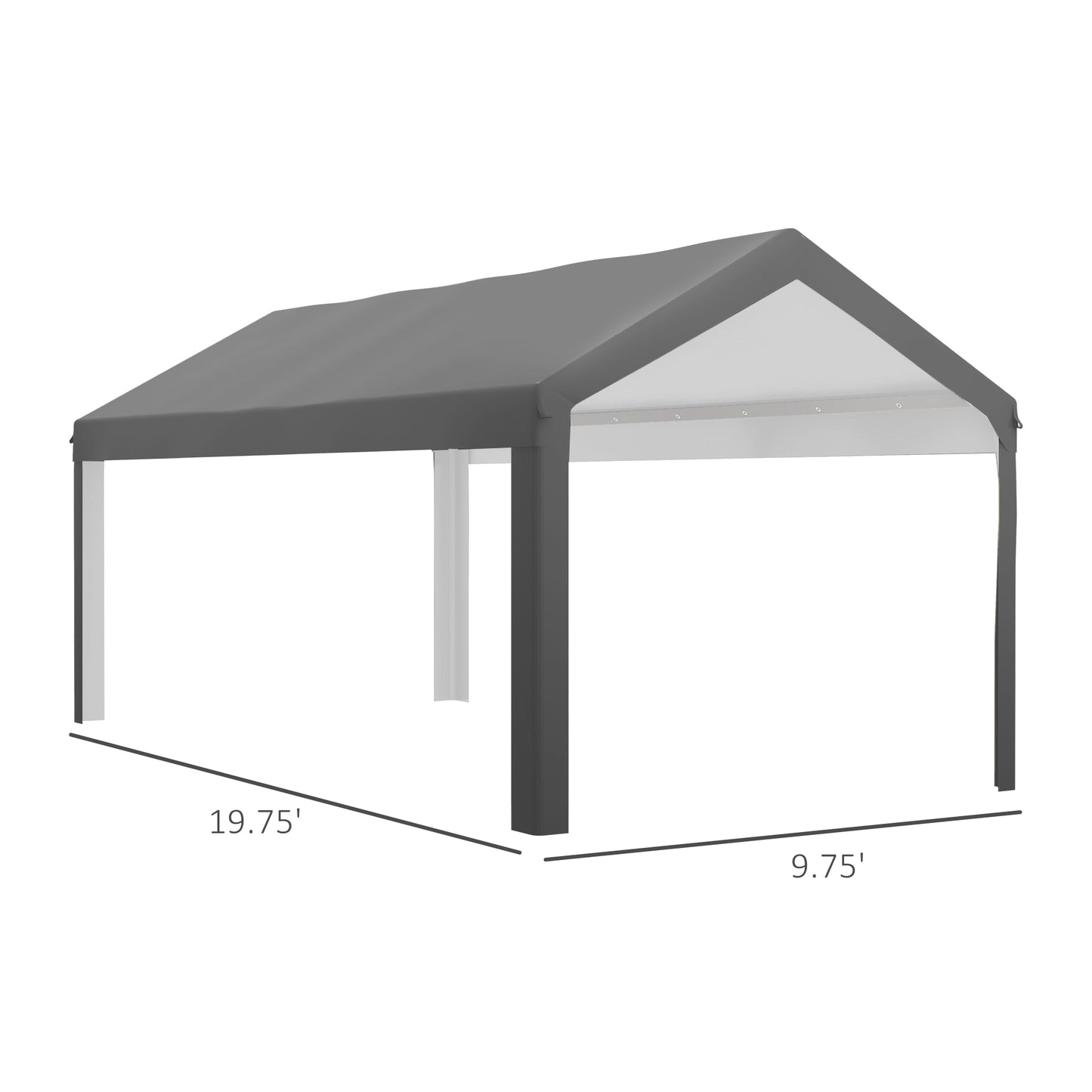 Outsunny Portable Garage Canopy Cover - UV & Water Resistant