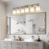 Golden Glow Vanity Light with Frosted Shades