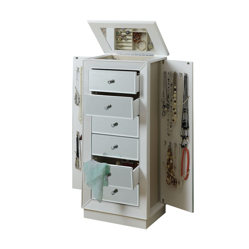 Elegant White Jewelry Armoire by ACME