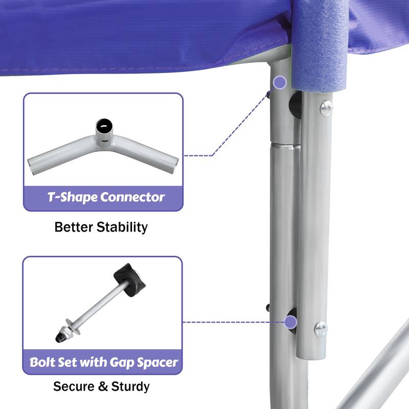 Kid's Joy Trampoline with Slide & Safety Net