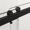 Sleek Matte Black Double Sliding Shower Door with Soft-Close and Clear Glass