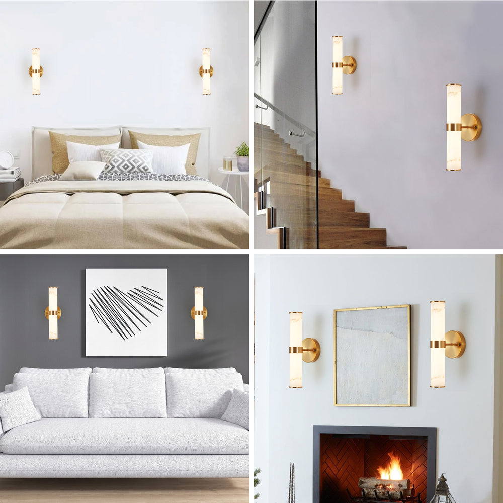 Chic Gold Resin Wall Sconces - Set of Two