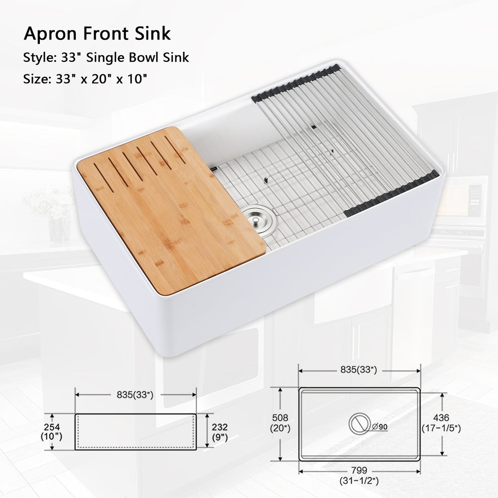 Farmhouse Workstation Kitchen Sink with Accessories