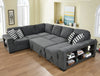 Cozy Modern U-Shaped Sectional Sofa with Storage and Pull-Out Bed - Dark Gray